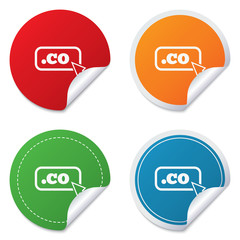 Domain CO sign icon. Top-level internet domain