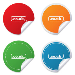Domain CO.UK sign icon. UK internet subdomain