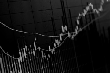 Business screen stock exchange data graph background