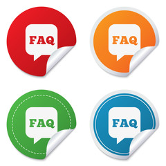 FAQ information sign icon. Help symbol.