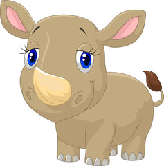 Cute baby rhino cartoon
