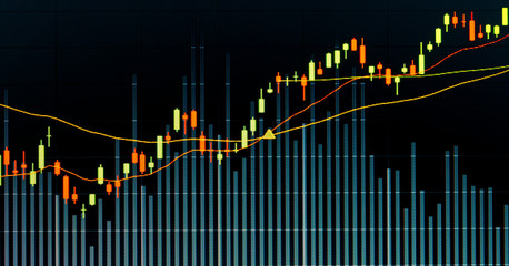 Business screen stock exchange data graph background