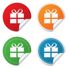 Gift box sign icon. Present symbol.