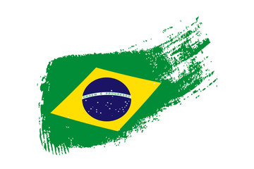 brazylijska flaga wektor - obrazy, fototapety, plakaty