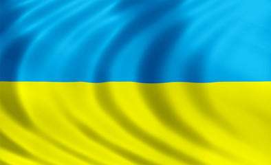 Ukraine flag of silk