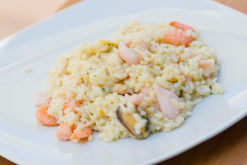 Risotto with seafood