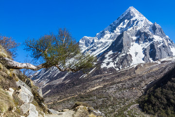 Fototapeta na wymiar Mount Sudarshan in the Indian Himalayas