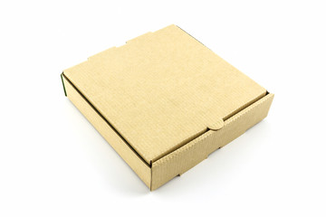 Cardboard pizza box.