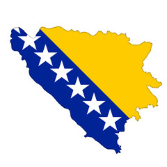 Bosnia and Herzegovina flag icon map