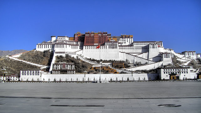 Exterior of holy Potala Palace in Lhasa, Tibet, China