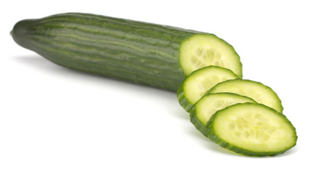 Fresh cucumber isolated on white background
