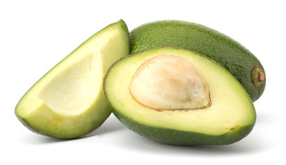 Fresh avocado fruit isolated on white background