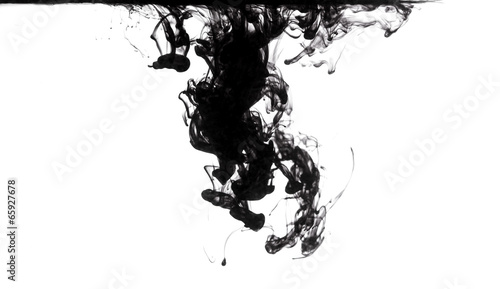 "black ink dissolving in clear water" Stock photo and royalty-free