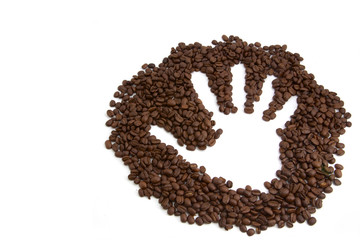 Handabdruck im Kaffee