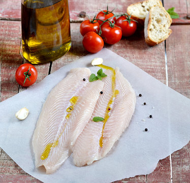 Fresh fillet of fish pangasius