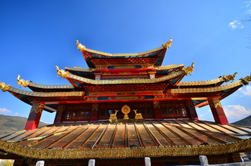 Tibetan Temple on the Hill in Yunnan, China