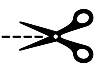 big scissors with cut lines