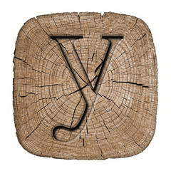 Wooden alphabet block, letter y