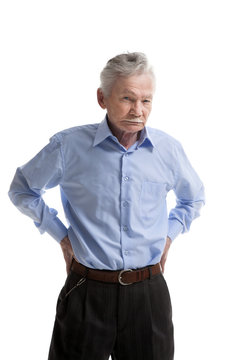 Serious elderly man