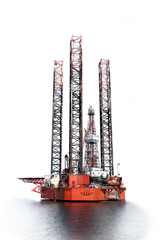 Photo of a Oil Rig isolated on white background.