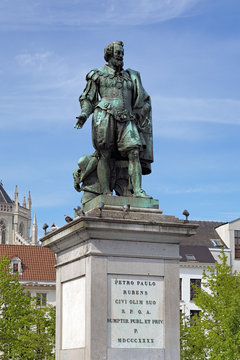 Statue of Peter Paul Rubens in Antwerp, Belgium