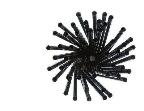 drinking black cocktail straws