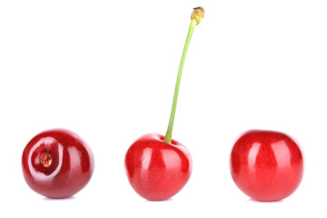 Sweet cherries isolated on white