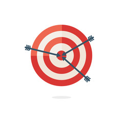 Red darts target on white background