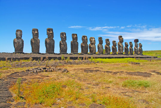 Moai on Easter Island, Rapa Nui, Chile