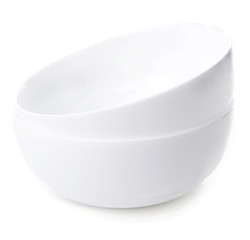 Set of white dishes isolated on white