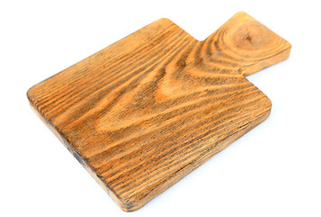 Wooden cutting board isolated on white