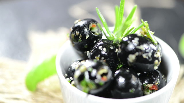 Black Olives (loopable HD video)
