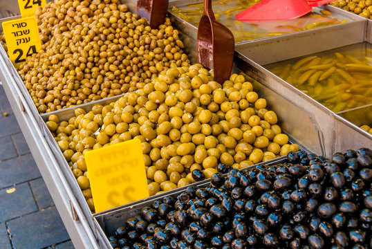 Assorted olives, Machane Yehuda Market, Israel