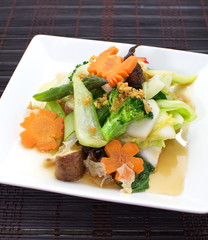asian healthy food stir fried mixed vegetables