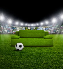 Abwaschbare Fototapete Fußball Couch im Fußballstadion