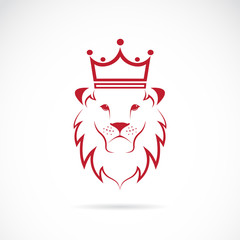Naklejka premium Vector image of an lion crowned