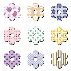 scrapbook flowers on white background