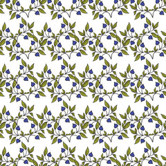 Seamless pattern with flowers in vintage style