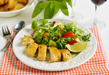 Chicken breasts coated with cornflour