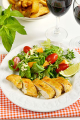Chicken breasts coated with cornflour