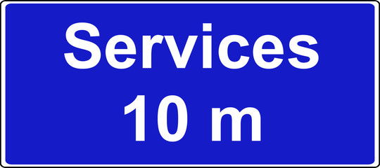 Service area motorway sign