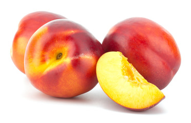 Nectarine fruit isolated on white background