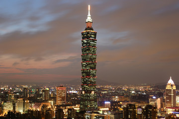 Taipeh Taiwan Panorama mit Taipei 101