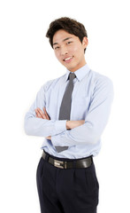 Asian businessman with his arms crossed
