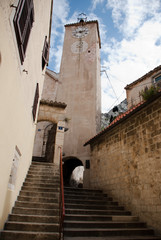 Fototapeta na wymiar Clock tower in Omis