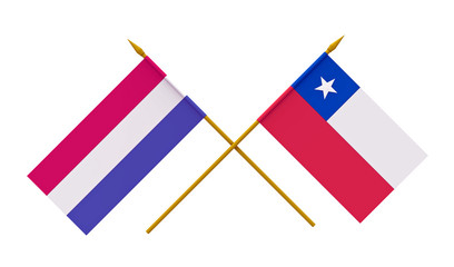 Flags, Chile and Netherlands