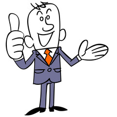 良い物を紹介するビジネスマン