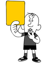 イエローカードを出す審判