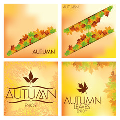 Set Of Different Abstract Autumn Backgrounds