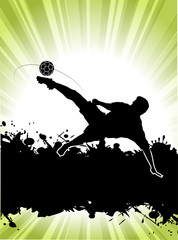 player on grunge background